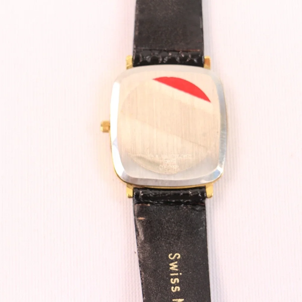 Vintage 1980s VALENTINO Roberto New Old Stock Tank Gold Plated Quartz 25mm Watch